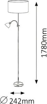 Brilagi - CERIA állólámpa 1xE27/100W/230V + 1xE14/25W fehér/szürke