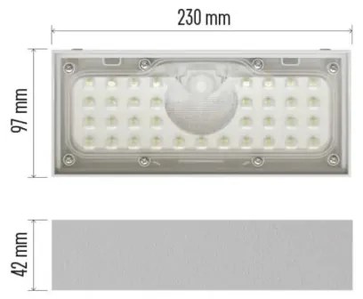 LED Napelemes reflektor mozgásérzékelővel LED/3,7V 3000mAh 4000K IP65 fehér