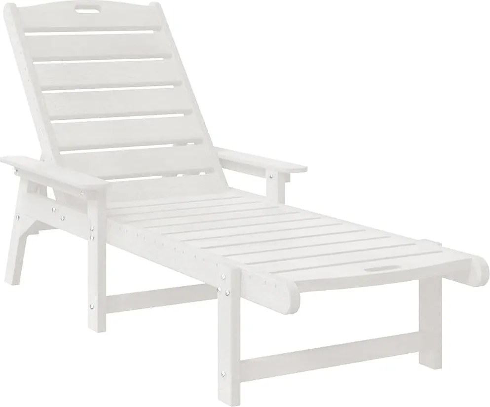 vidaXL Napozó 2 pcs Fehér 195,5 x 53 x 98,5 cm Polietilén