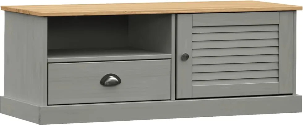 vidaXL VIGO szürke tömör fenyőfa TV-szekrény 106 x 40 x 40 cm