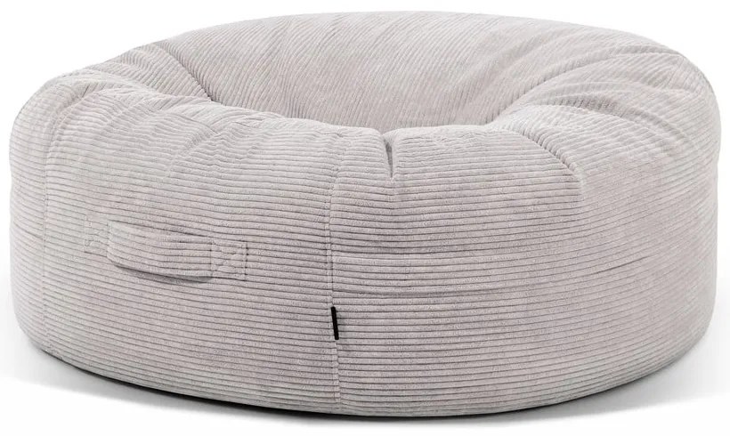 Világosszürke kordbársony babzsákfotel Roll 135 – SLOWDOWN