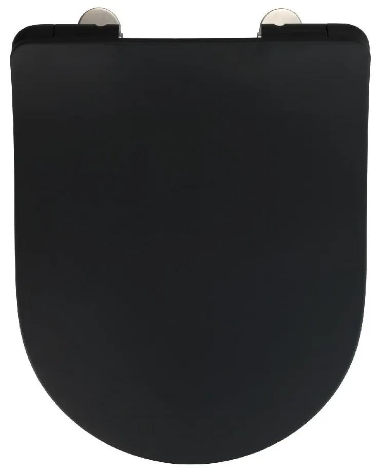 Sedilo Black fekete WC-ülőke, 45,2 x 36,2 cm - Wenko
