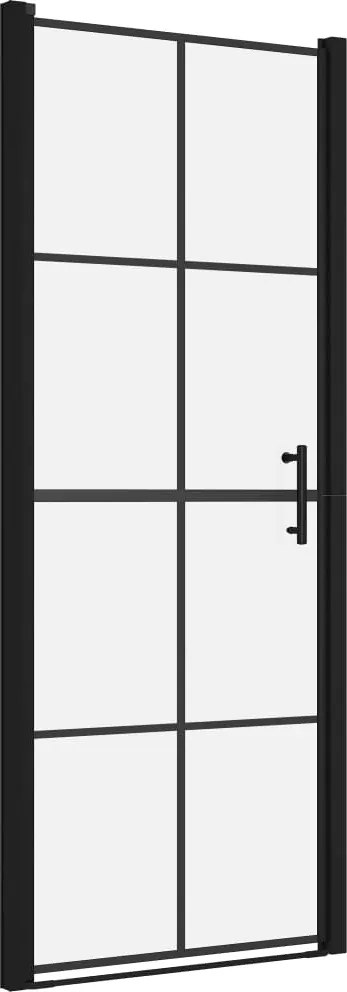 vidaXL fekete edzett üveg zuhanyajtók 81 x 195 cm