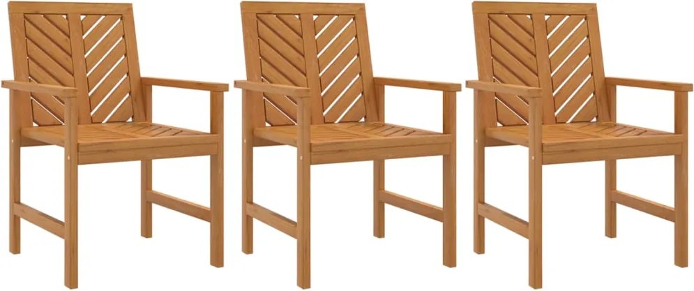 vidaXL 3 db tömör akácfa kültéri étkezőszék