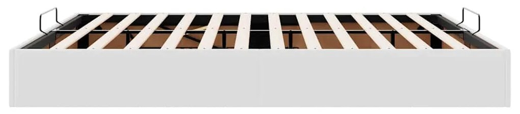 Ottomán ágykeret matrac nélkül fehér 200x200 cm műbőr