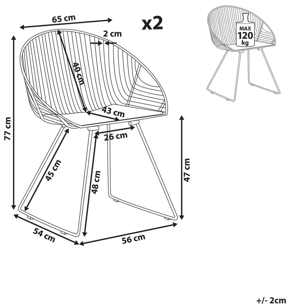 Étkezőszék szett 2 db Auron (ezüst). 1009923