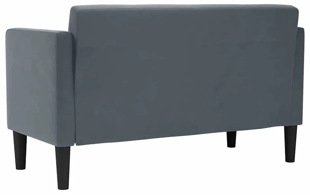 sötétszürke bársony loveseat kanapé 111 cm