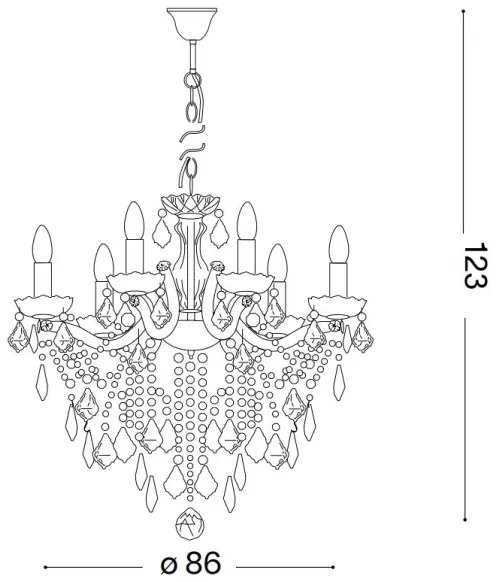 Ideal Lux - Kristály csillár láncon FLORIAN 18xE14/40W/230V átm. 86 cm átlátszó