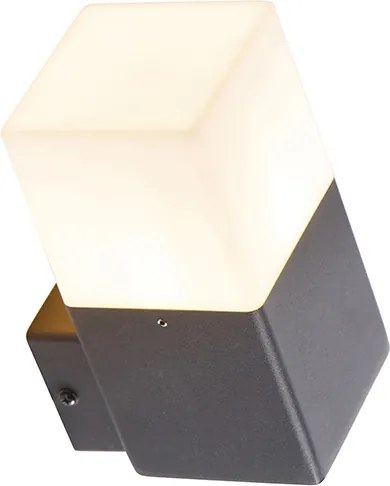 Kültéri fali lámpa fekete opálfehér árnyékolóval IP44 - Denmark