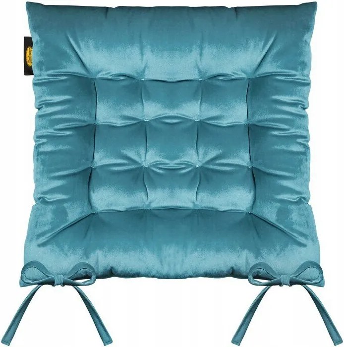Ülőpárna 40x40x8 Velvet székhez türkiz sötét velúr