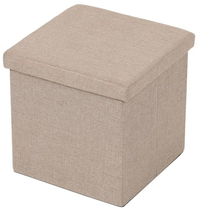 Tárolós puff, bézs szövet – TAB-461