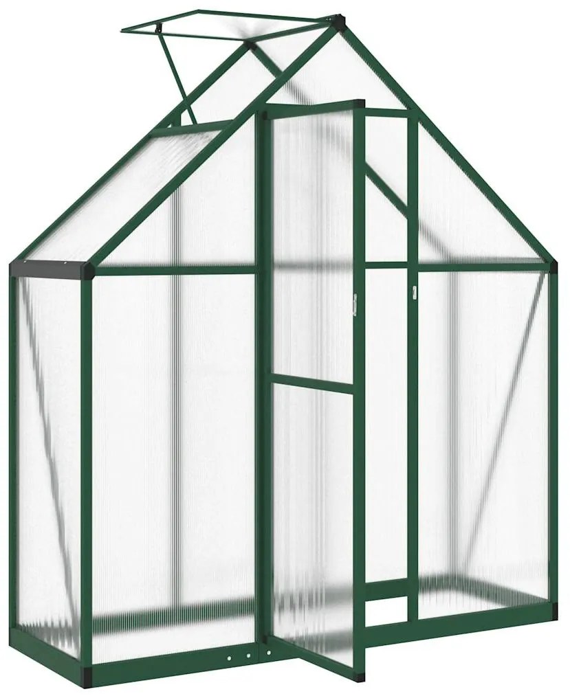 zöld alumínium melegház alapvázzal 169 x 58 x 195 cm