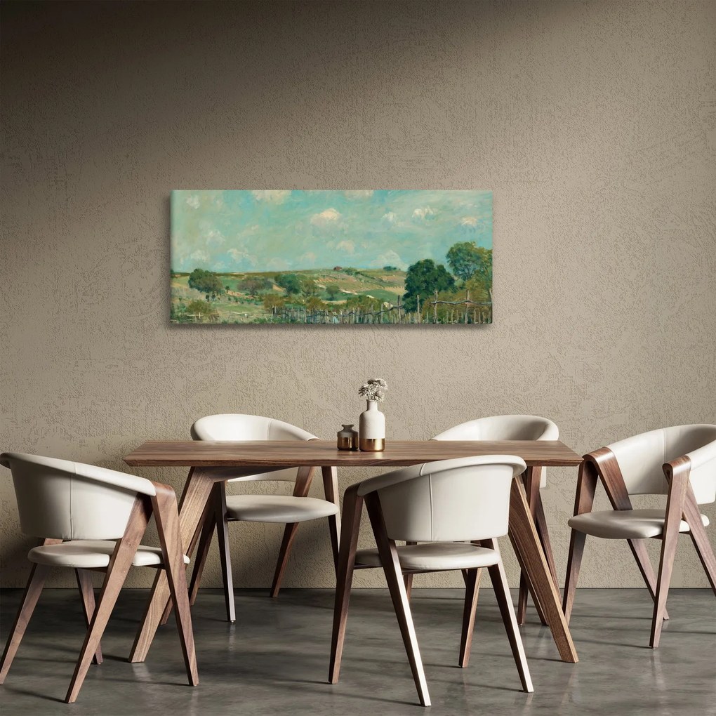 Kép - Alfred Sisley, Meadow, reprodukciók (120x50 cm)