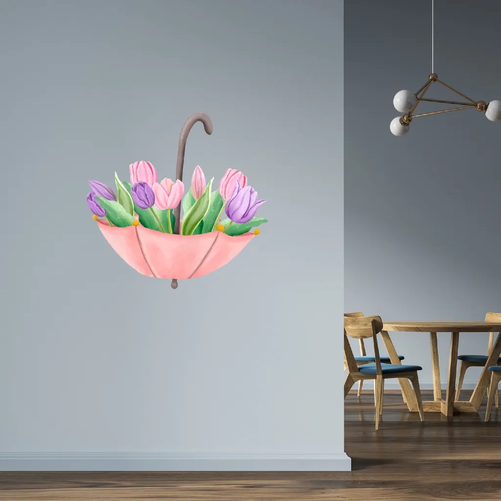 PIPPER. Textil falmatrica "Esernyő tulipánokkal"