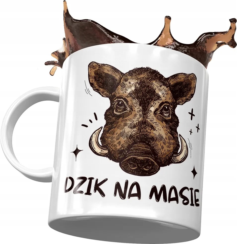 Bögre Vicces Vaddisznó a tömegben Ajándék Nyomtatott Fotóval