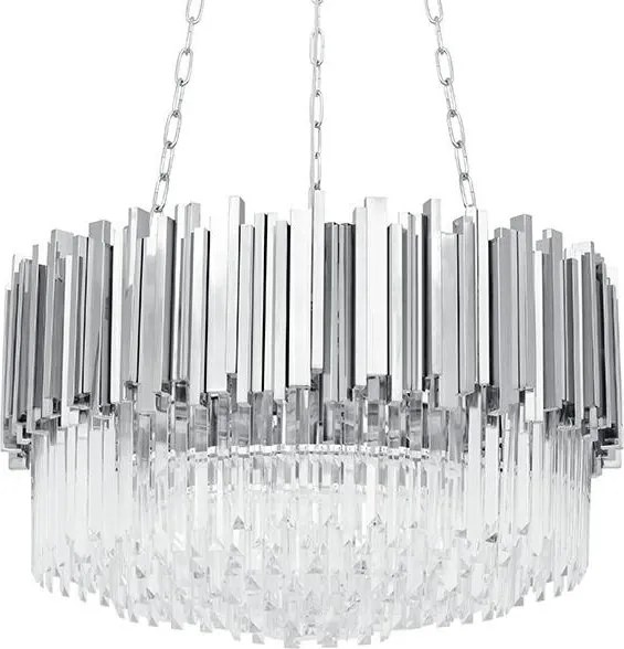KING HOME DW-D5688S-SILVER IMPERIAL Kristály Függesztett Lámpa Átlátszó, Ezüst E14 IP20
