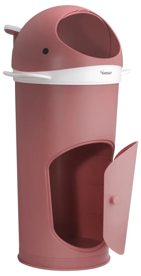 Sötét rózsaszín műanyag szemetes pelenkákhoz 25 l Whale – Kindsgut