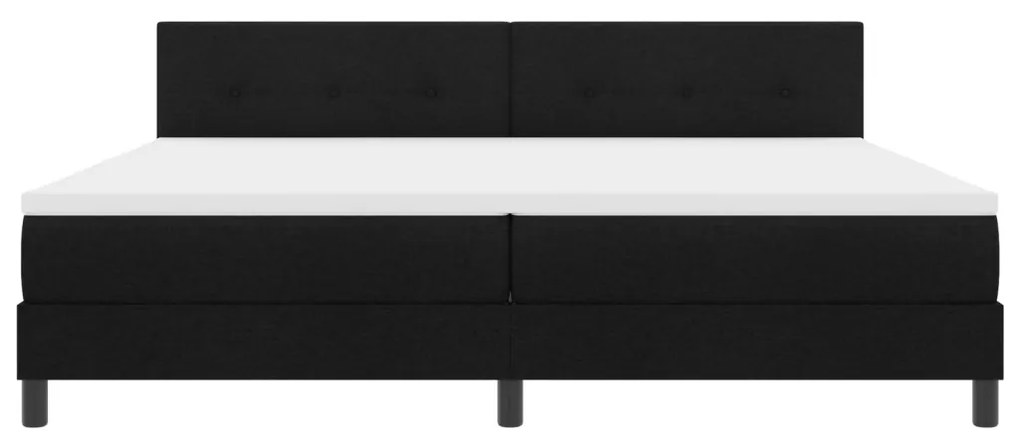 Boxspring Ágy Matraccal & LED Fény Fekete 200x200 cm Szövet