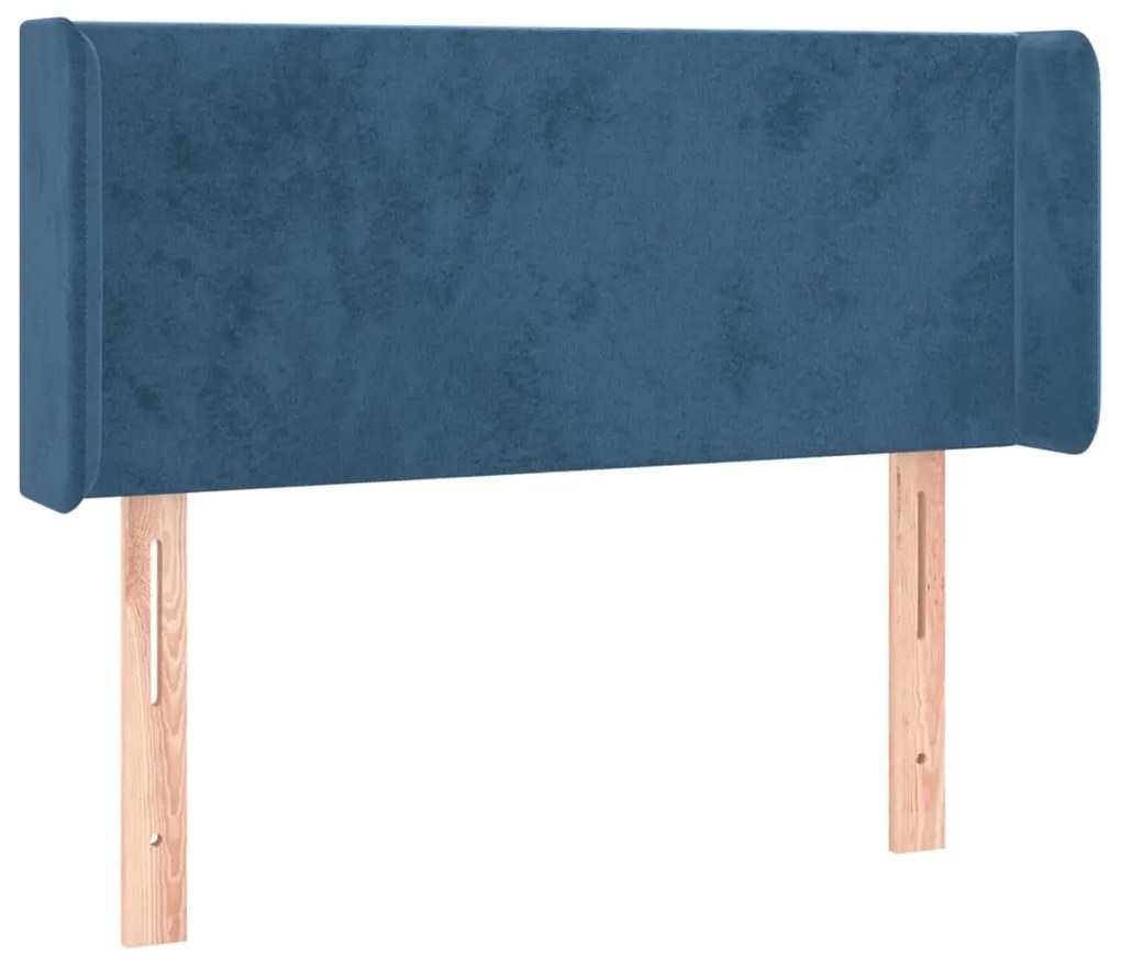 sötétkék bársony LED-es fejtámla 103 x 16 x 78/88 cm