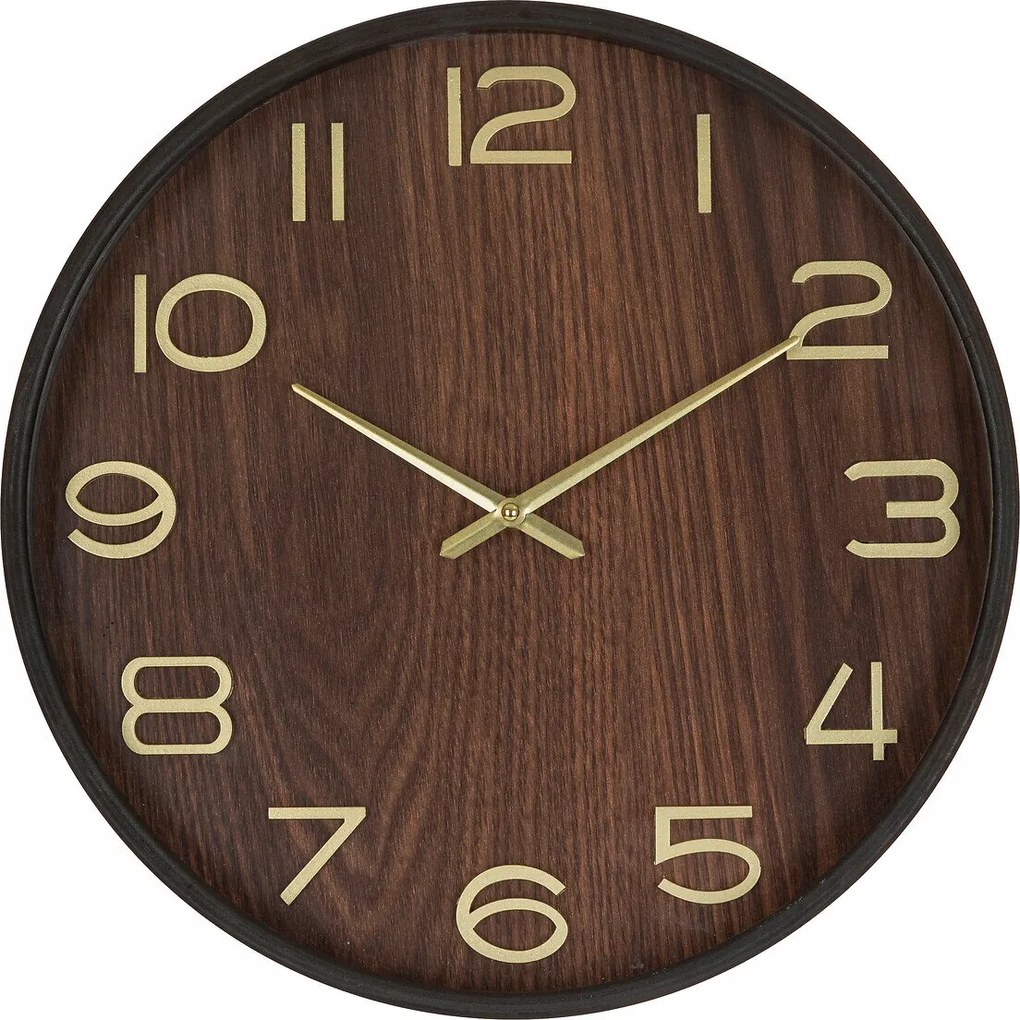 Falióra Függő Kerek Barna Arany Mutatók Ø 38 cm Elemes