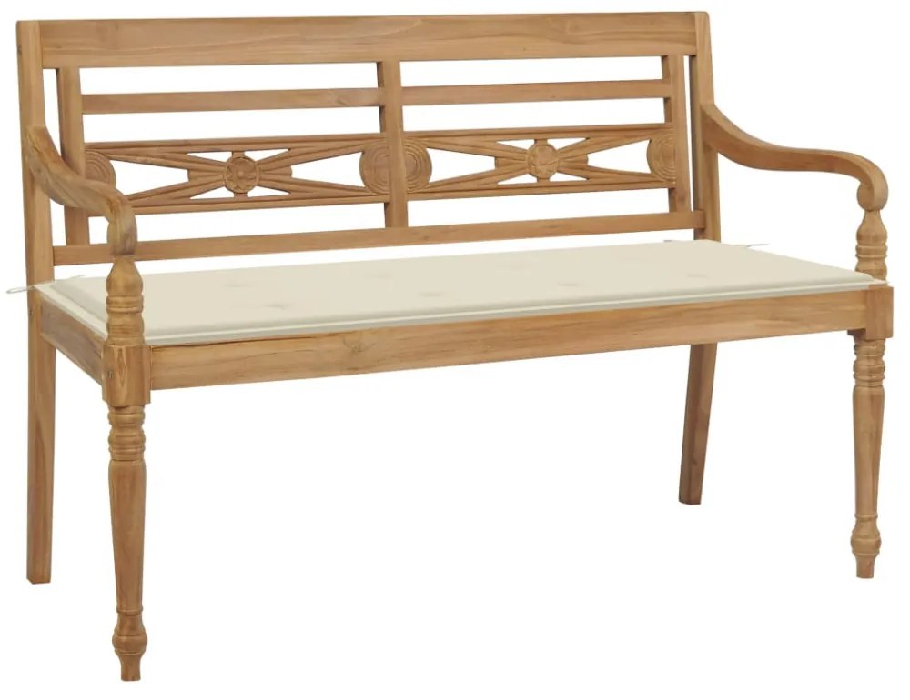 tömör tíkfa Batavia pad krémszínű párnával 120 cm
