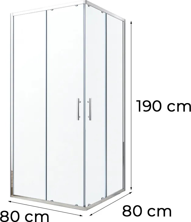 Soul 80x80 cm szögletes zuhanykabin tálca nélkül