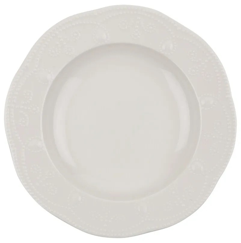 Kutahya Porselen 24 darabos Étkészlet, FLY24Y20014, porcelán, krémszín