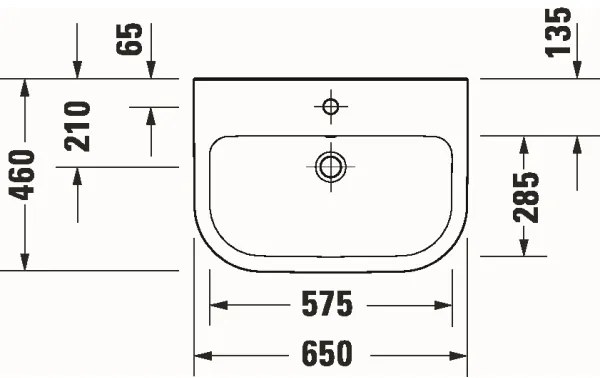 Duravit 23986500002 - Függesztett D-CODE mosdó 65x46 cm kerámia/fényes fehér