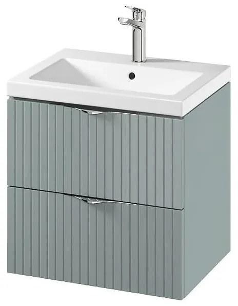 Cersanit S801-544 - Függesztett fürdőszobai szekrény mosdóval TIRSO 60x45 cm menta