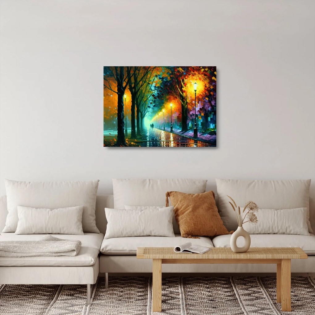 Üveg kép - Éjszakai séta (70x50 cm)