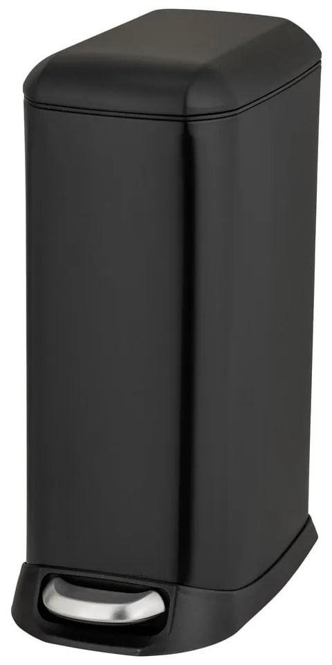 Matt fekete acél pedálos szemetes 12 l Design – Wenko