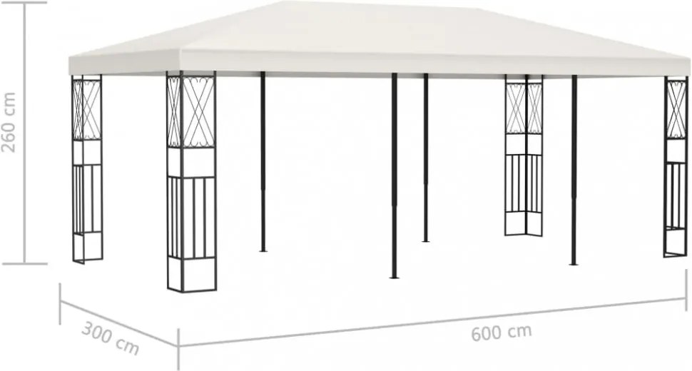 krémszínű szövetpavilon 3 x 6 m