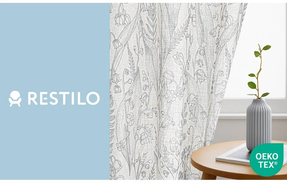 Világosszürke függöny 135x250 cm Selvetia – Restilo