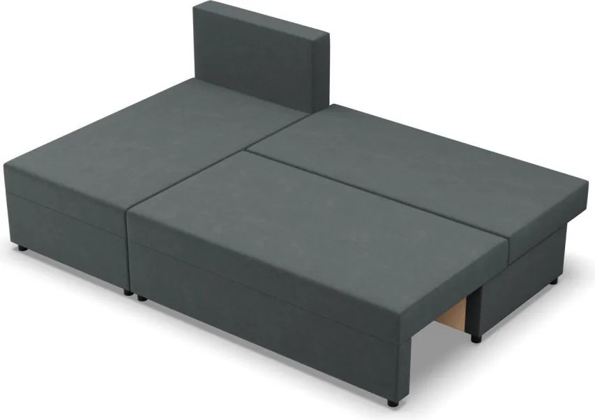 Nobu sarokkanapé, bársony, univerzális oldal, szürke