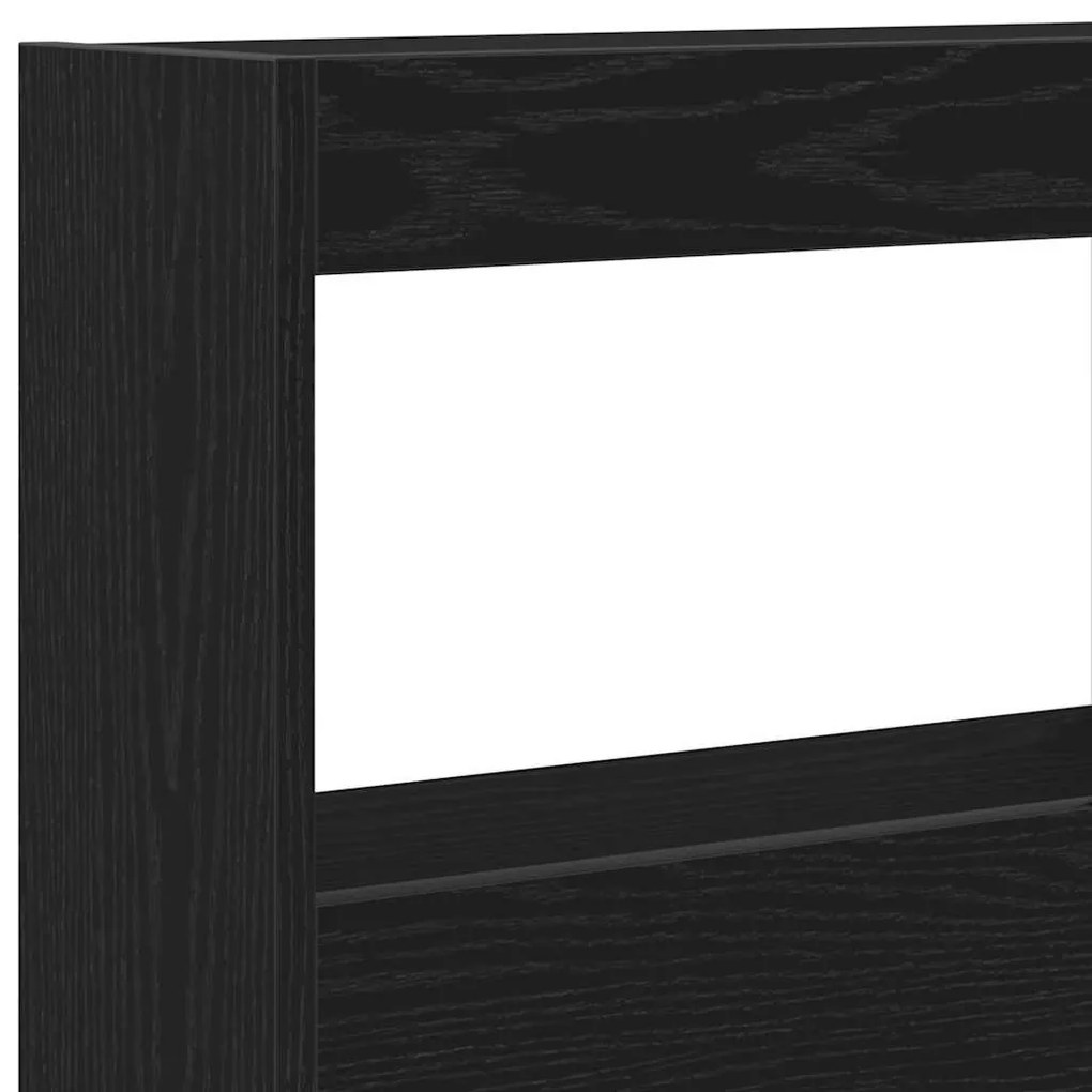 fekete tölgy színű áthidalószekrény LED-ekkel 140 x 17 x 102 cm