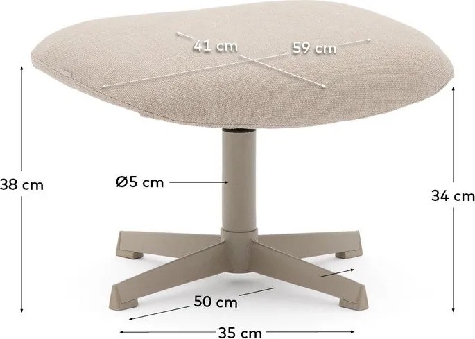 Sötétkék zsenília lábtartó Teryl – Kave Home