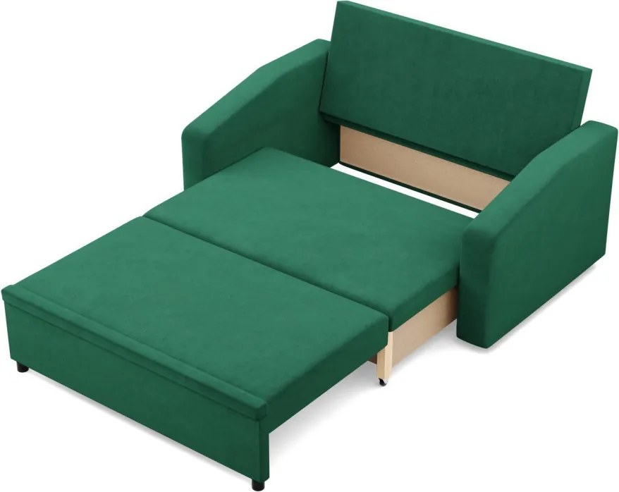 Zeus kanapé, bársony, hab töltet, döntött kartámasz, zöld