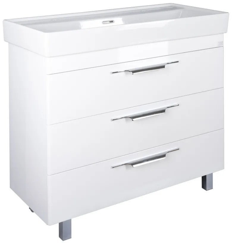 TMP TRIO 100D álló fürdőszobabútor - CeraStyle SHARP - 37600 DUPLA csaplyukas mosdóval - 100 x 48 cm
