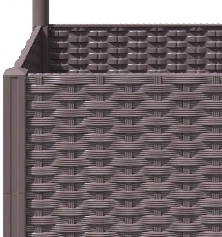 barna polipropilén rácsos kerti ültetőláda 120 x 40 x 136 cm