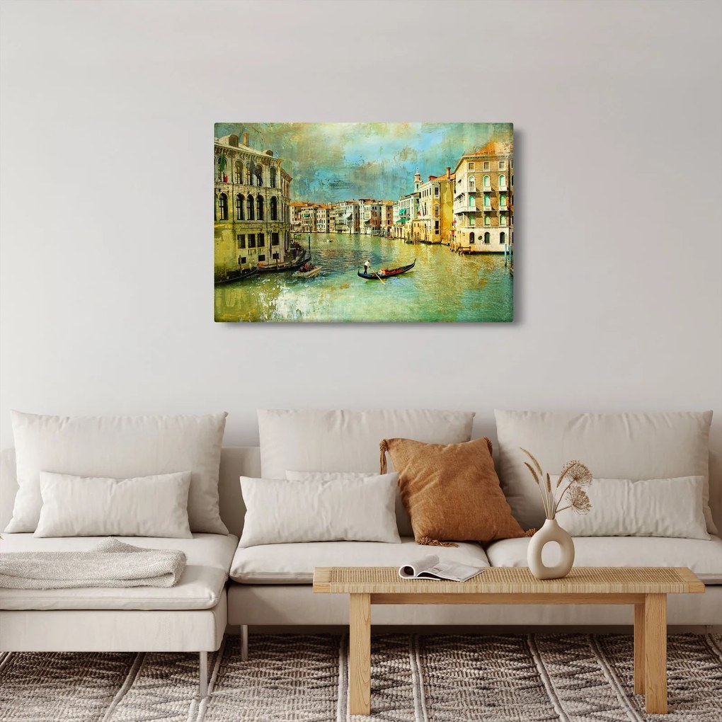 Kép - velencei csatorna és gondolák (90x60 cm)