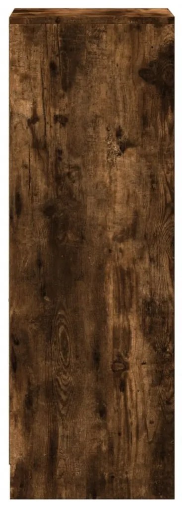 füstös tölgy szerelt fa tálalószekrény LED-del 38 x 34 x 100 cm