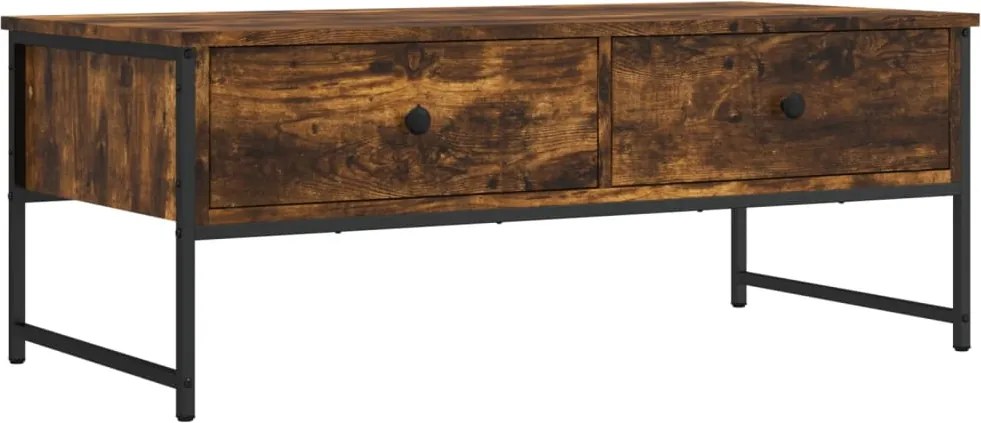vidaXL füstös tölgy színű szerelt fa dohányzóasztal 101 x 49 x 39,5 cm