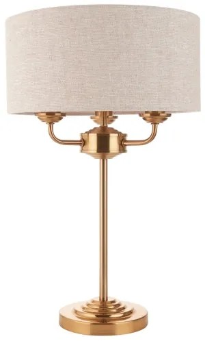 Endon 110721 - Asztali lámpa HIGHCLERE 3xE14/18W/230V bézs/réz