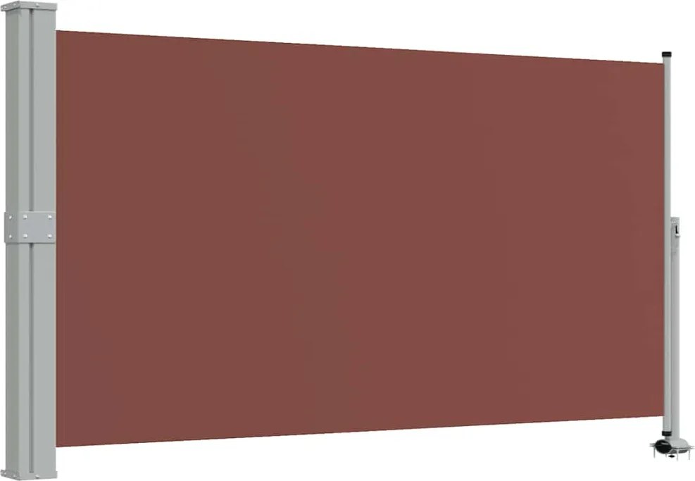 vidaXL barna behúzható oldalsó teraszi napellenző 140 x 300 cm