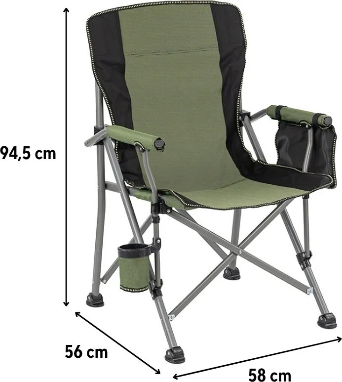 Leziter Comfort karfás horgász szék pohártartóval zöld