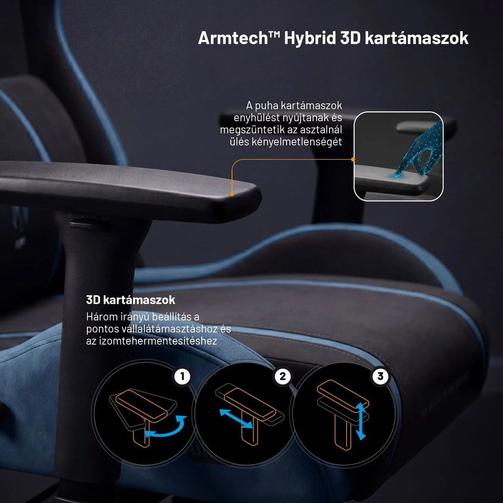Szövet gamer szék fekete-kék Diablo X-One 2.0 Night Blue King