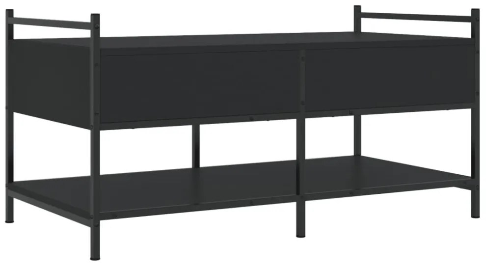 fekete szerelt fa dohányzóasztal 99 x 50 x 50 cm