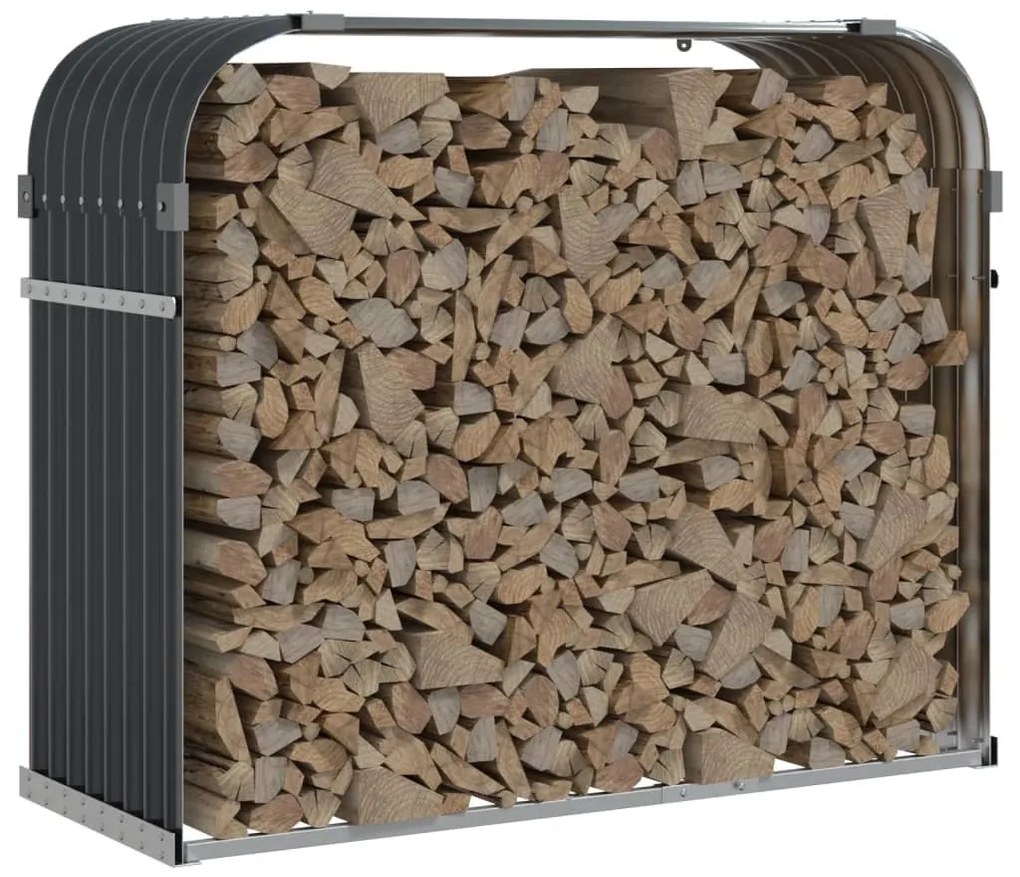 antracit színű horganyzott acél fatörzstartó 120 x 45 x 100 cm