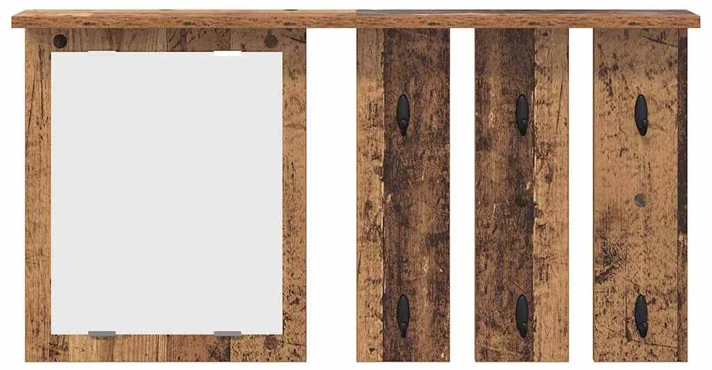Fali Kabáthorog polcokkal Régi fa 85 x 10 x 45 cm Faanyag