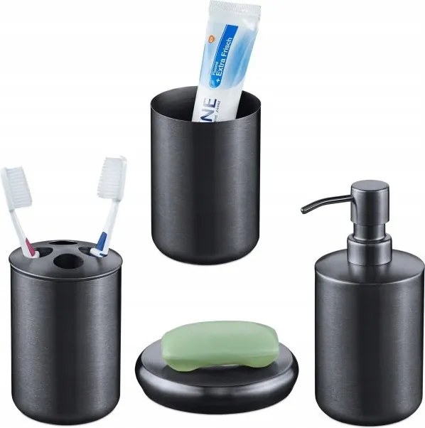 4 részes rozsdamentes acél fürdőszoba szett